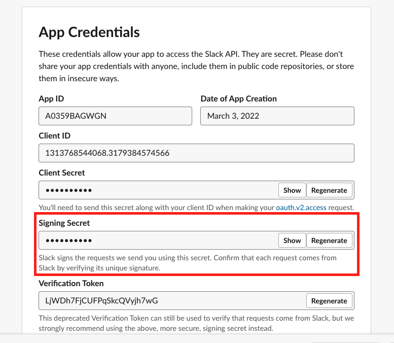 App Credentials